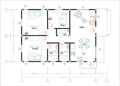 บ้าน ชั้น เดียว 7x10 เมตร 3 ห้องนอน 2 ห้องน้ำ รายละเอียดฉบับเต็ม pdf